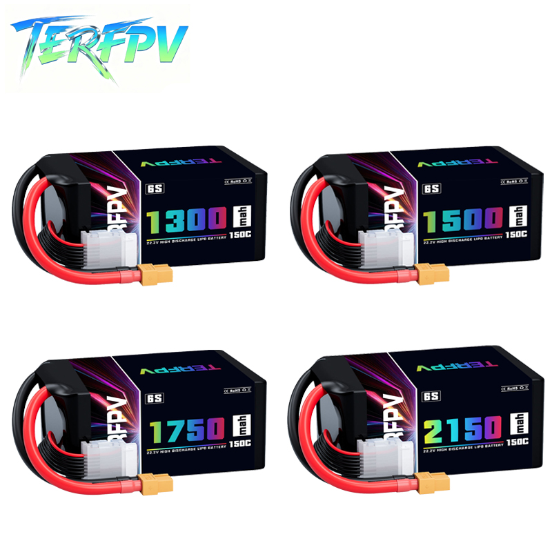 Drone Battery Lipo - TERFPV แบตเตอรี่ลิโป้ 6S 22.2V 1300/1500/1750./2150mAh 150C
