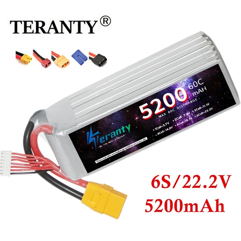 Drone Battery 6S - Teranty 6S 5200mAh LiPo แบตเตอรี่22.2V 60C