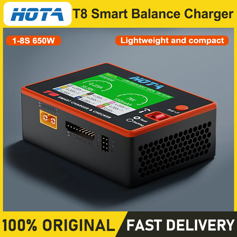 Drone Battery Smart - HOTA T8 เครื่องชาร์จสมาร์ทบาลานซ์ 1-8S แบตเตอรี่ลิเธียม FPV