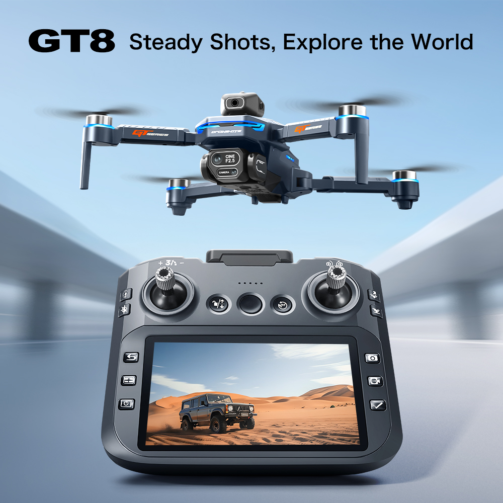Drone Battery Box - โดรนบินหลบหลีกสิ่งกีดขวาง GT8 – โดรนควอดคอปเตอร์แบบไร้แปรงถ่าน HD พร้อมรีโมทคอนโทรลหน้าจอขนาดใหญ่
