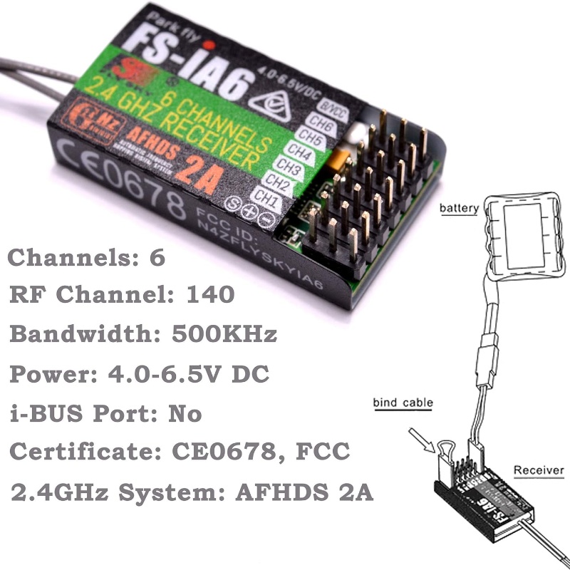 ฟลายสกาย FS-IA6 ตัวรับสัญญาณ 6 - Drone Battery Plate บทวิจารณ์และราคา