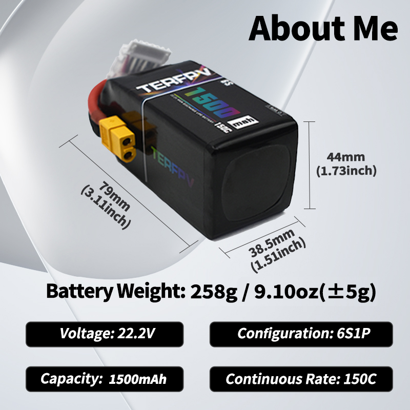 TERFPV แบตเตอรี่ลิโป้ 6S 22.2V - Drone Battery Lipo บทวิจารณ์และราคา