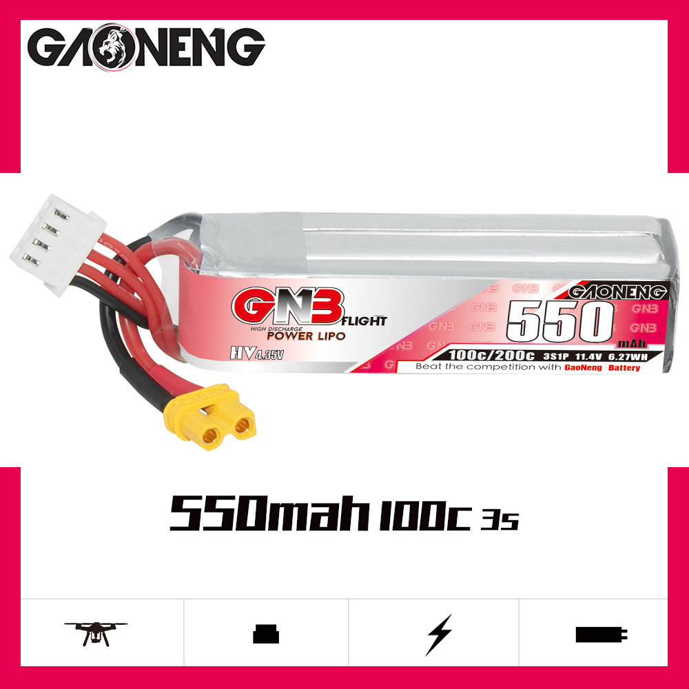GNB HV 11.4V 550mAh 100C/200C  - Drone Battery Plate บทวิจารณ์และราคา