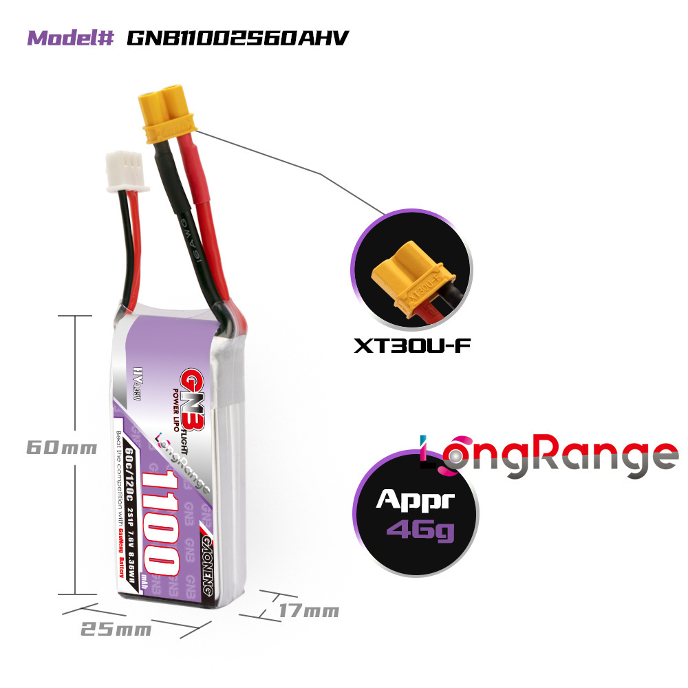 GNB 1100mAh 2S 3S 4S 6S 60C/12 - Drone Battery Lipo บทวิจารณ์และราคา